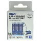 Аккумуляторы AA Li-ion XTAR 3000mAh 1.5V LR USB Type-C c технологией снижения напряжения Linear Discharge и зарядкой от USB Type-C, комплект 4 шт., зарядный кабель и бокс