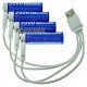 Аккумуляторы AA Li-ion XTAR 3000mAh 1.5V LR USB Type-C c технологией снижения напряжения Linear Discharge и зарядкой от USB Type-C, комплект 4 шт., зарядный кабель и бокс