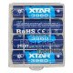 Аккумулятор АА Li-ion XTAR 3960mWh 2500mAh 1.5V Touch Check Power c проверкой уровня заряда нажатием на плюсовой контакт, постоянное напряжение 1.5В, упаковка 4 шт. в боксе