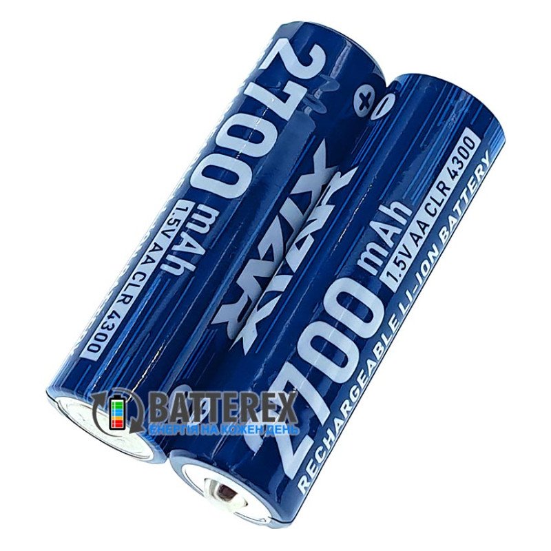 Акумулятор AA Li-ion XTAR 4300mWh 2700mAh 1.5V CLR Constant Voltage1.5V+Linear Discharge з постійною напругою 1.5В з імітацією падіння напруги перед розрядом, поштучно від 1 шт.