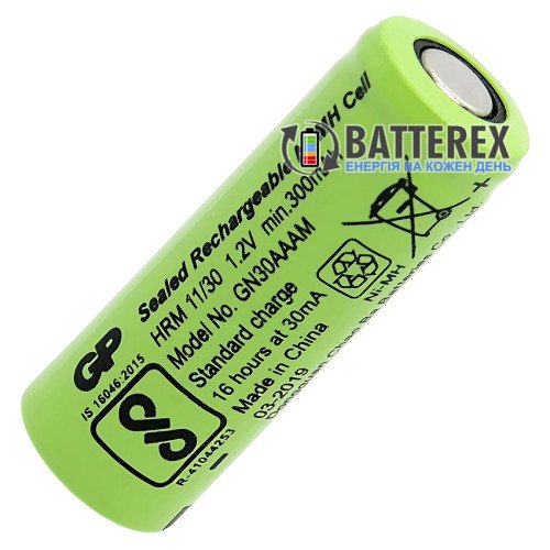 2/3 AAA GP 300mah 1.2V 30AAAM NiMH Flat Top технический аккумулятор