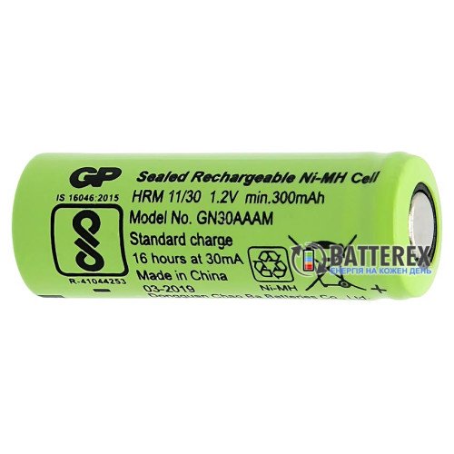 2/3 AAA GP 300mah 1.2V 30AAAM NiMH Flat Top технический аккумулятор