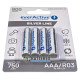 Аккумуляторы AAA EverActive 800 mah Silver Line, картонная упаковка 4 шт.