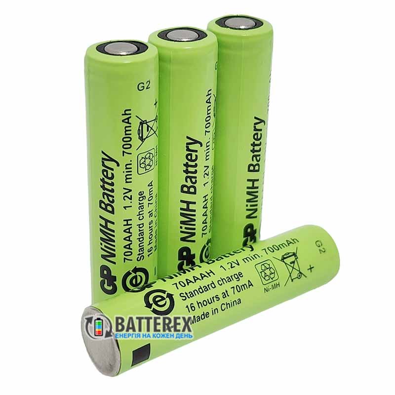 Акумулятор промисловий AAA GP 70AAAH NiMH 700mah Flat Top