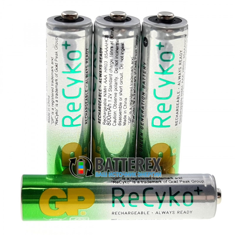 AAA GP Recyko+ 800mah с низким саморазрядом поштучно от 1 шт.