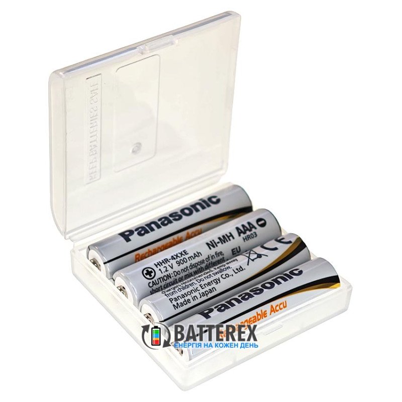 Аккумулятори AAA Panasonic Evolta 900mah 1.2V HHR-4XXE, 500 циклів, низький саморозряд, комплект 4 шт. в пластиковому боксі