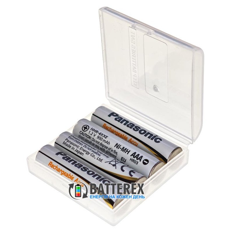 Аккумулятори AAA Panasonic Evolta 900mah 1.2V HHR-4XXE, 500 циклів, низький саморозряд, комплект 4 шт. в пластиковому боксі
