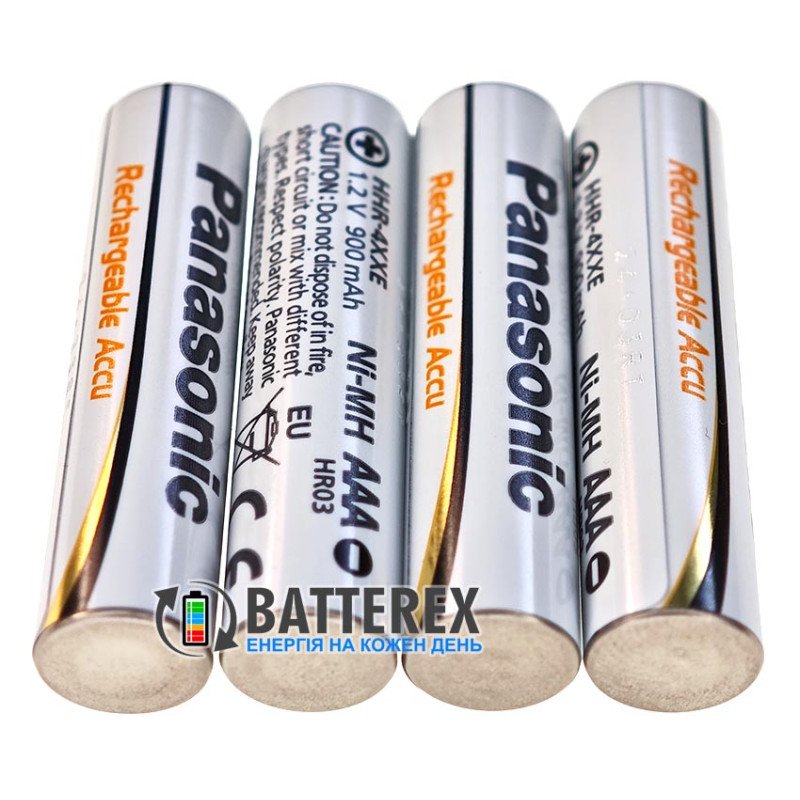 Аккумулятори AAA Panasonic Evolta 900mah 1.2V HHR-4XXE, 500 циклів, низький саморозряд, комплект 4 шт. в пластиковому боксі