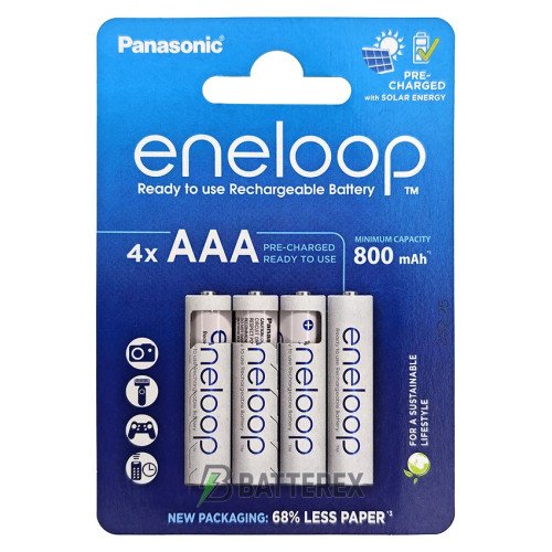 AAA Panasonic Eneloop 800 mah BK-4MCDE/4CP CartonPack, 4 шт в картонній еко-упаковці
