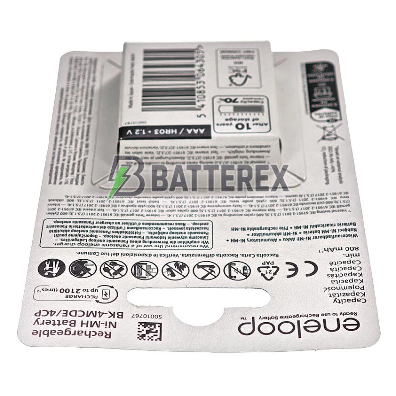 4 акумулятори AAA Panasonic Eneloop 800 mah BK-4MCDE 4CP CartonPack EcoBox в картонній еко-упаковці