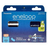 AAA Panasonic Eneloop 800 mah BK-4MCDE C4BE EcoBox - набор 4 аккумулятора и фирменный бокс Eneloop для хранения