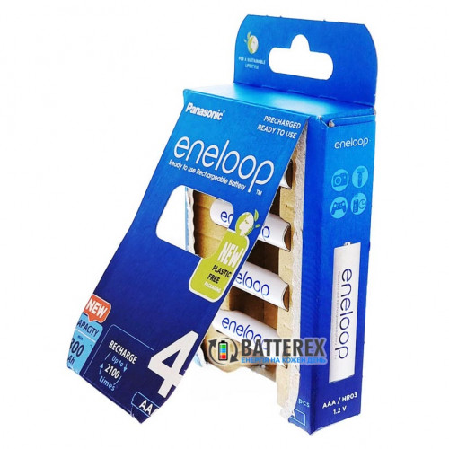 AAA Panasonic Eneloop 800 mah BK-4MCDE/4BE EcoBox - 4 шт в картонній еко-упаковці