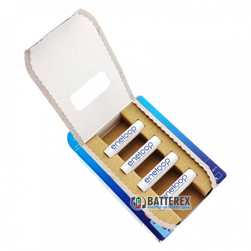 4 аккумулятора AAA Panasonic Eneloop 8100 mah BK-4MCDE 4BE EcoBox в картонной эко-упаковке 