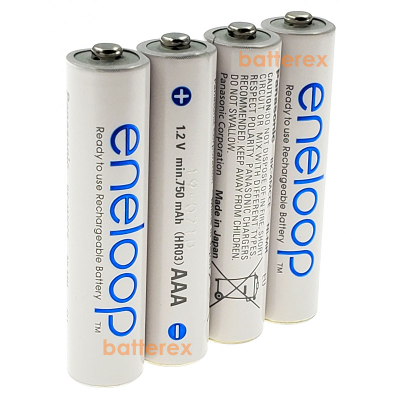 4 аккумулятора AAA Panasonic Eneloop 8100 mah BK-4MCDE 4BE EcoBox в картонной эко-упаковке 