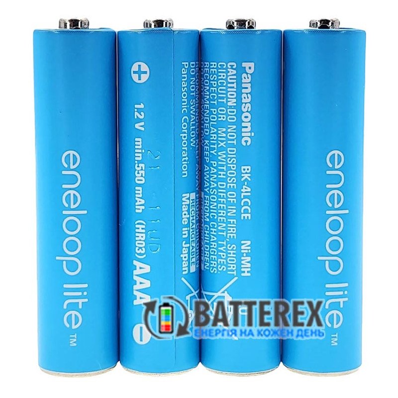 Акумулятори AAA Panasonic Eneloop Lite 600 mah BK-4LCCE - упаковка 4 шт. в пластиковому кейсі