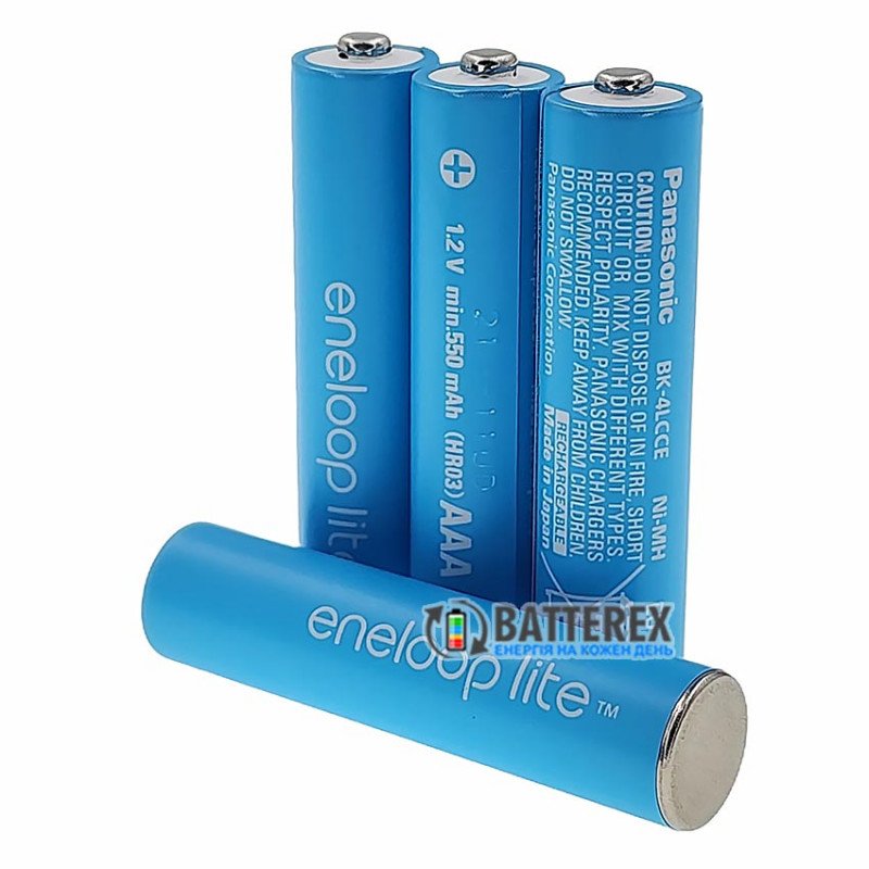 Акумулятори AAA Panasonic Eneloop Lite 600 mah BK-4LCCE - упаковка 4 шт. в пластиковому кейсі