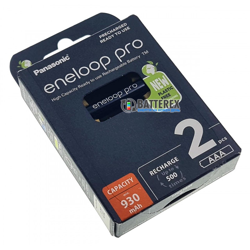 Акумулятори AAA Panasonic Eneloop Pro 980 mah BK-4HCDE - 2 шт. в картонній еко-упаковці EcoBox - Оригінал-Японія