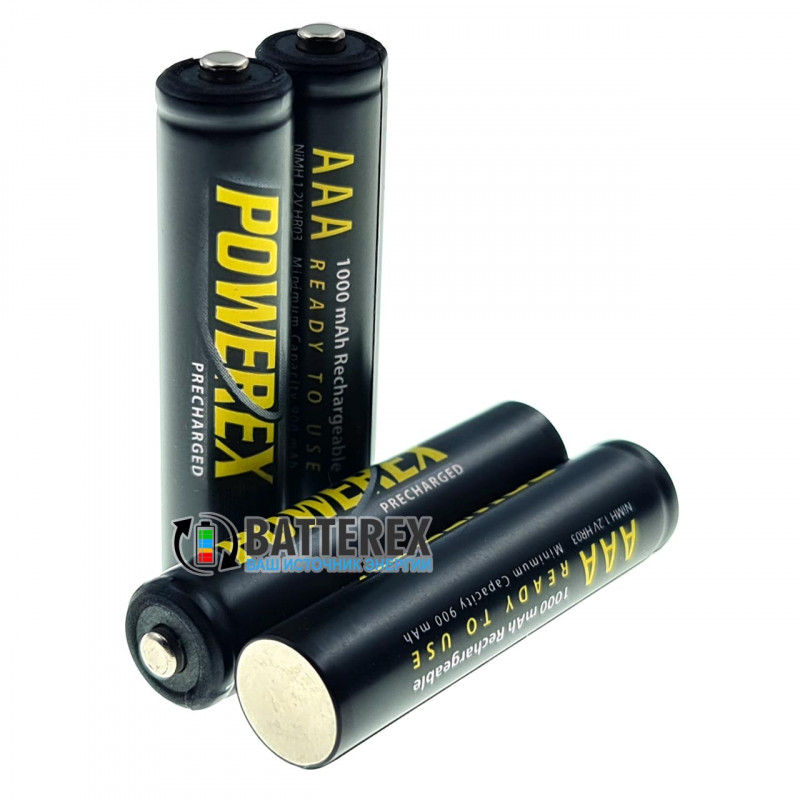 Минипальчиковые AAA аккумуляторы Powerex 1000 mah - 4 шт. в блистере