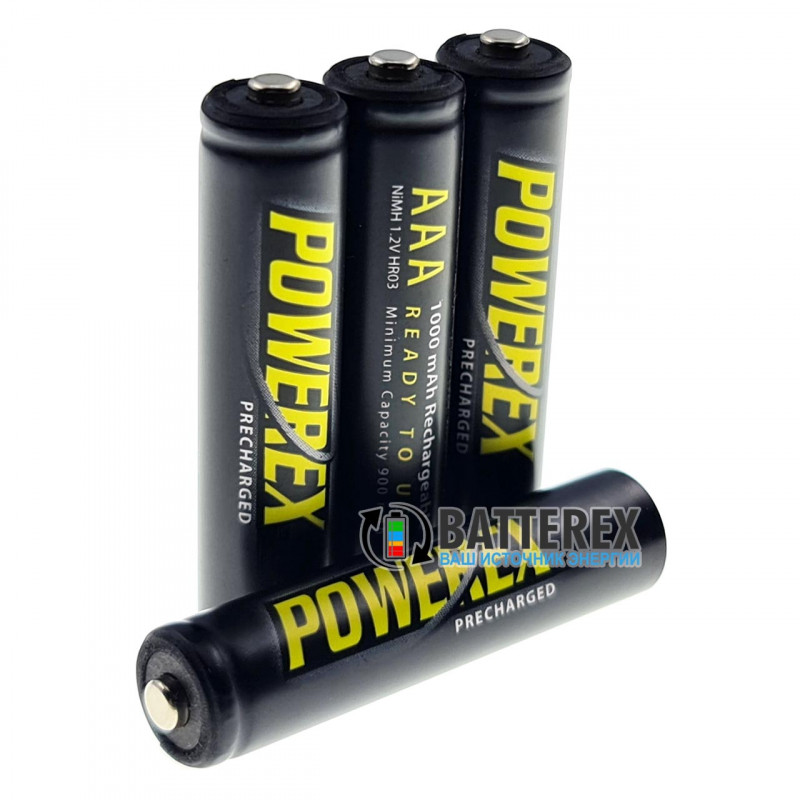Минипальчиковые AAA аккумуляторы Powerex 1000 mah - 4 шт. в блистере