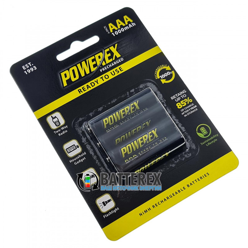 Минипальчиковые AAA аккумуляторы Powerex 1000 mah - 4 шт. в блистере