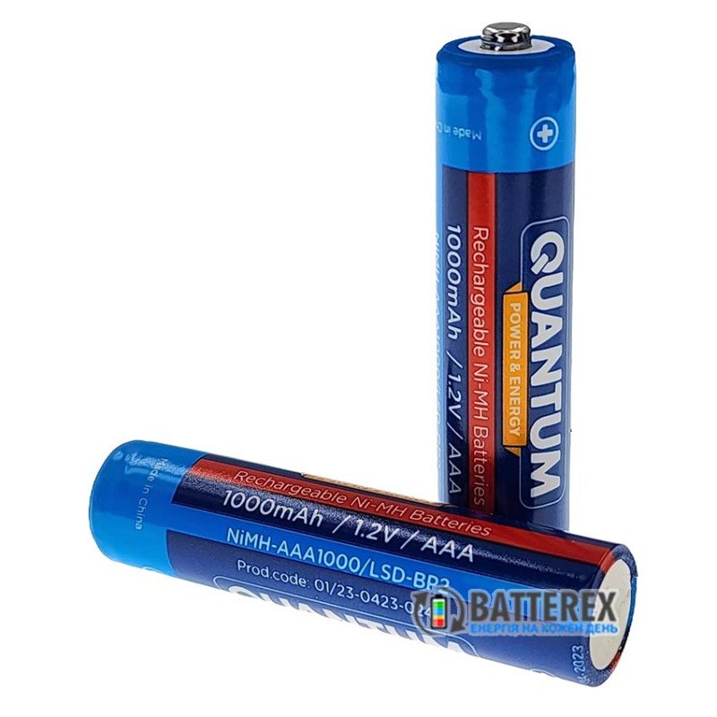 Минипальчиковые ААА аккумуляторы Quantum 1000mah NiMH 1.2V, поштучно от 1 шт.