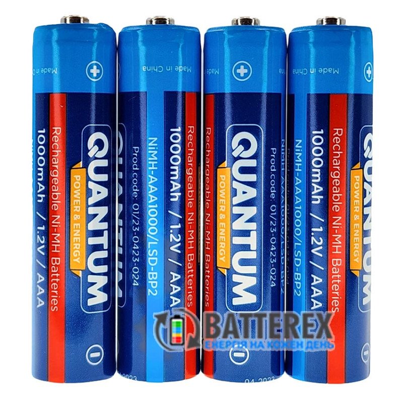 Минипальчиковые ААА аккумуляторы Quantum 1000mah NiMH 1.2V, поштучно от 1 шт.