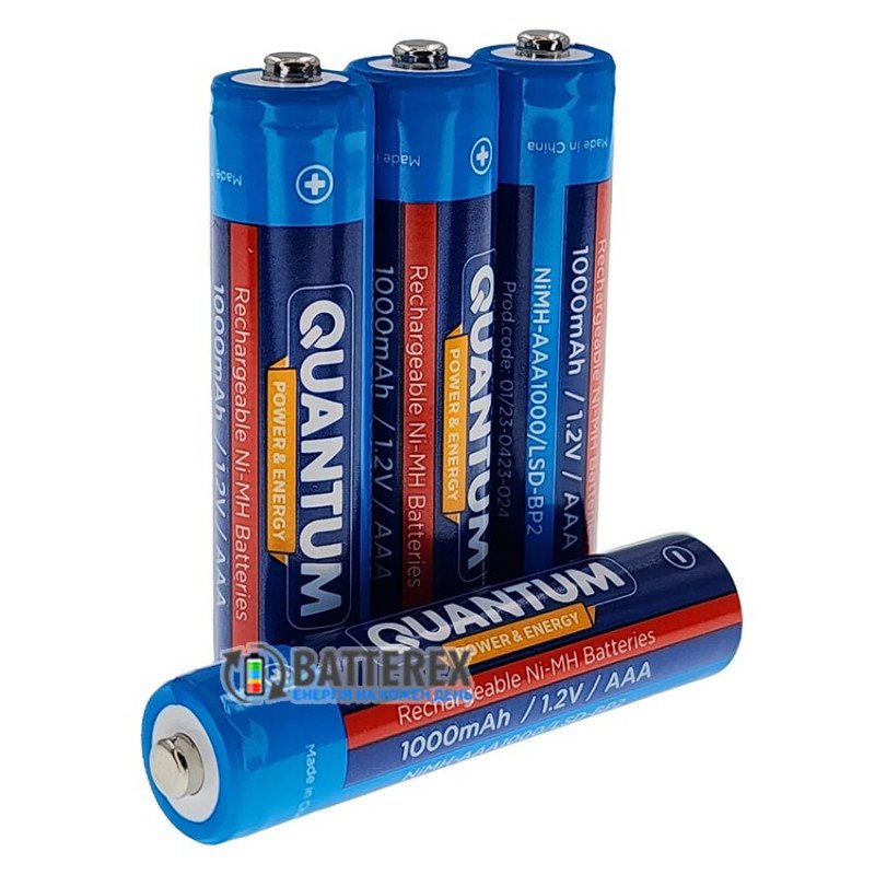 Минипальчиковые ААА аккумуляторы Quantum 1000mah NiMH 1.2V, поштучно от 1 шт.