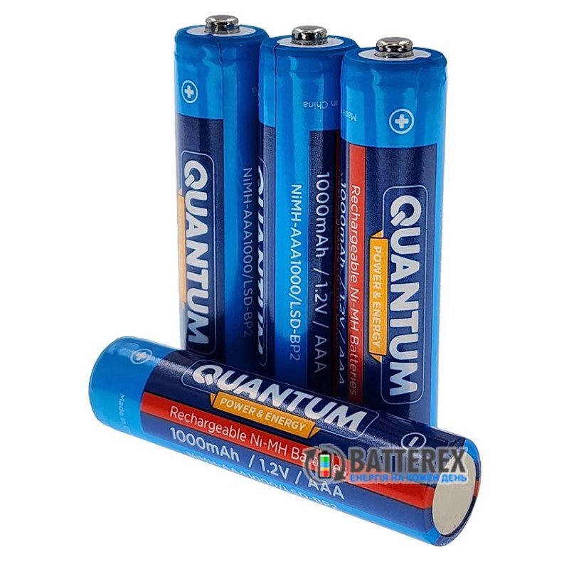 Минипальчиковые ААА аккумуляторы Quantum 1000mah NiMH 1.2V, поштучно от 1 шт.