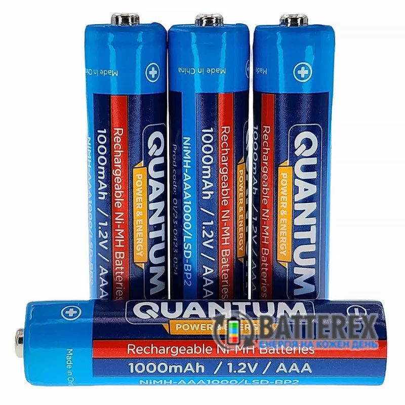 Аккумуляторы AAA Quantum NiMH 1.2V 1000mah LSD Precharged с низким