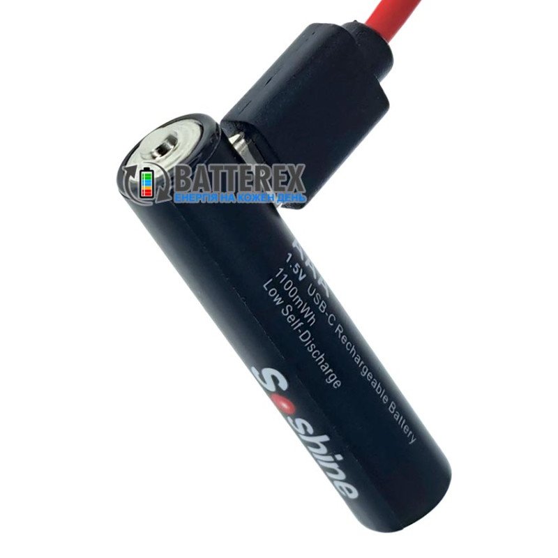 Акумулятор AAA Li-ion Soshine 1.5V 1100mWh із зарядкою від USB Type-C поштучно від 1 шт.