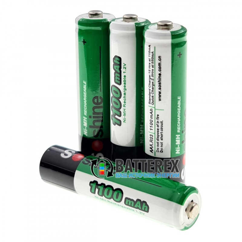 Акумулятори AAA Soshine 1100 mah в пластиковому боксі
