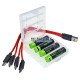 Литиевые USB аккумуляторы AAA Li-ion Vapcell P1054 800mWh 540mah с постоянным напряжением 1.5В и зарядкой от USB, комплект 4 аккумулятора, зарядный кабель и бокс