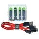 Литиевые USB аккумуляторы AAA Li-ion Vapcell P1054 800mWh 540mah с постоянным напряжением 1.5В и зарядкой от USB, комплект 4 аккумулятора, зарядный кабель и бокс