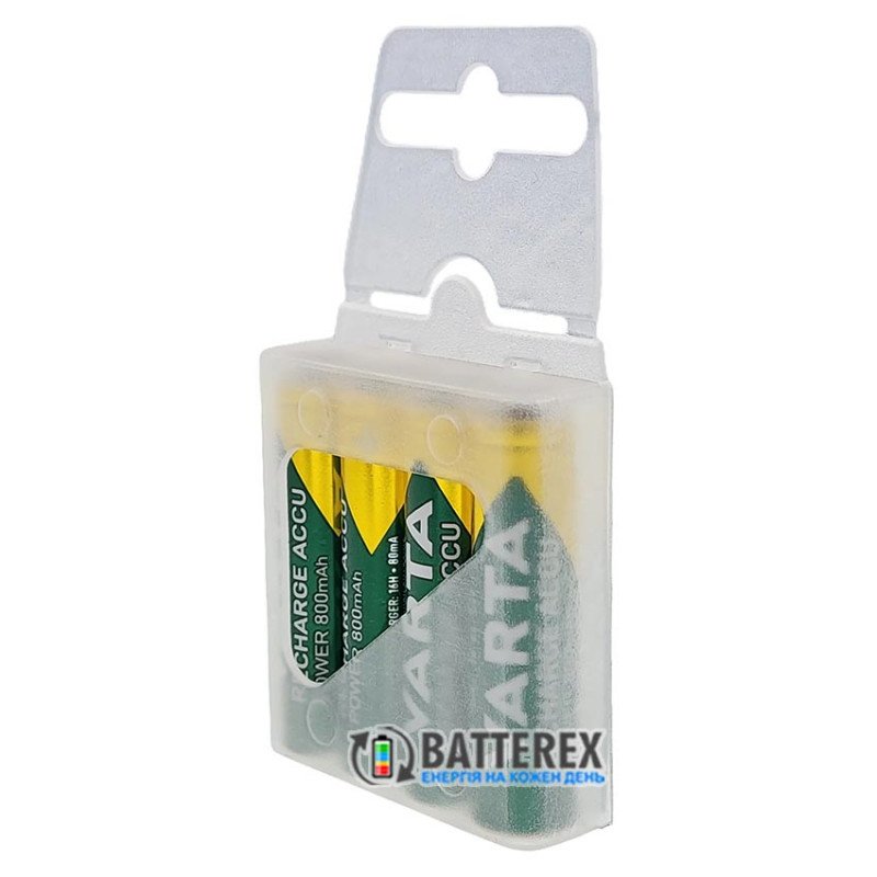 Аккумуляторы AAA Varta 800 mah с низким саморазрядом, упаковка 4 шт. пластиковом кейсе