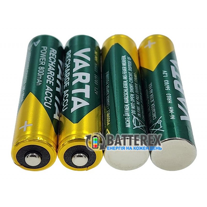 Акумулятор AAA NiMH 1.2V Varta 800 mah поштучно від 1 шт.