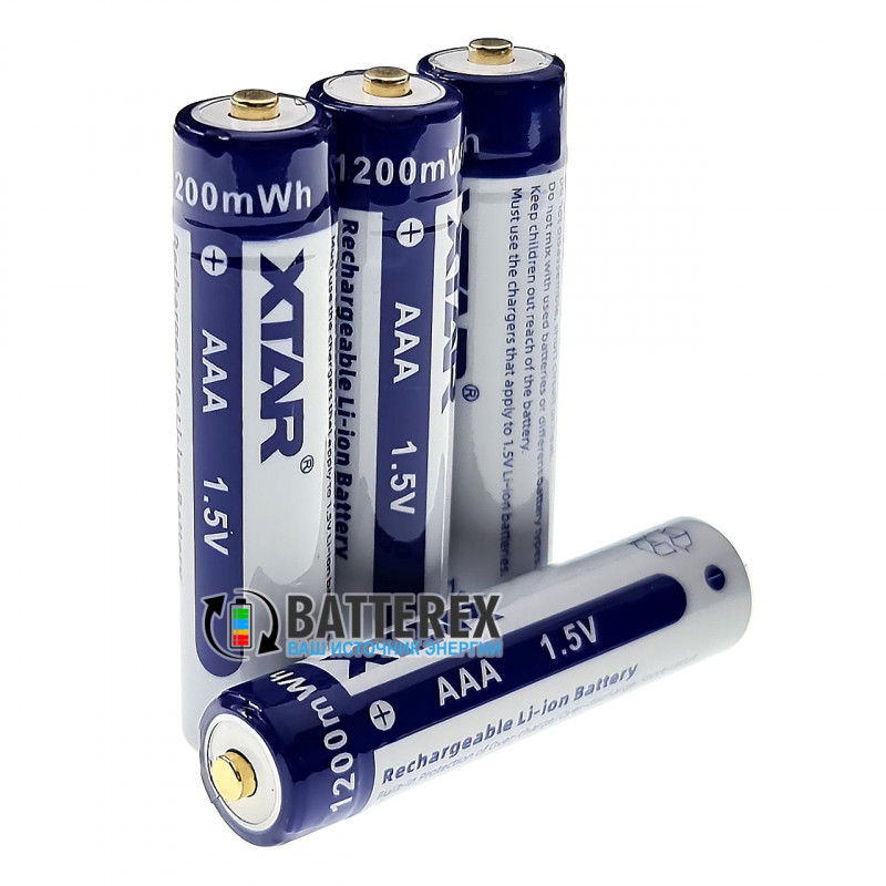 Акумулятор ААА 1.5В Li-ion XTAR 1200mWh 750mah з постійною напругою 1,5В