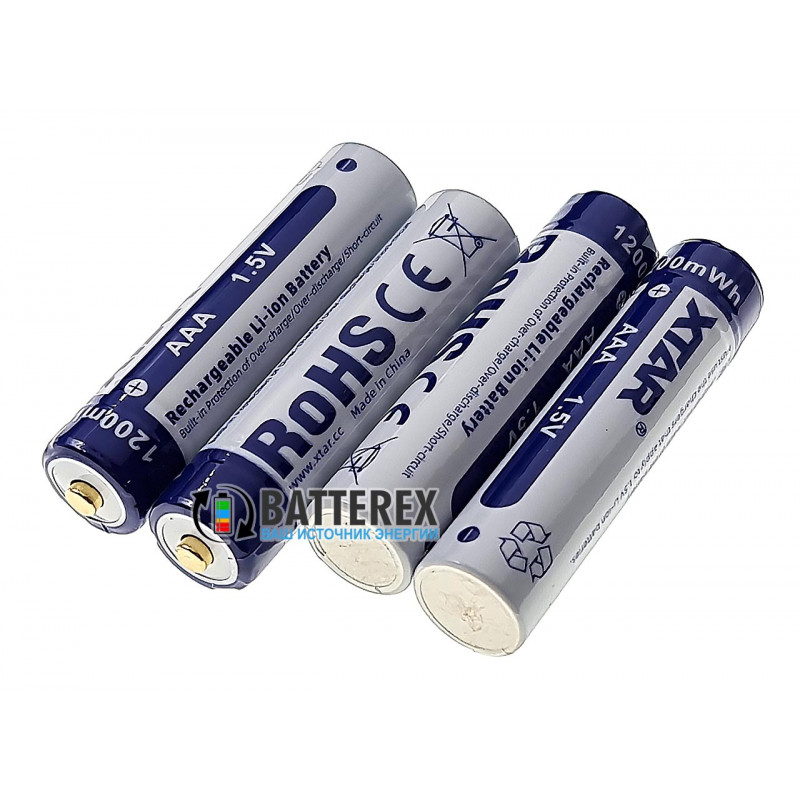 Акумулятор ААА 1.5В Li-ion XTAR 1200mWh 750mah з постійною напругою 1,5В