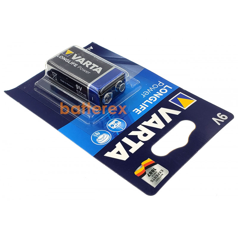 Батарейка Крона 9V 6F22 6LR61 Varta Alkaline Longlife Power лужна