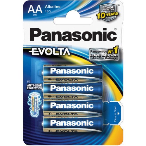 Батарейки щелочные АА Panasonic Evolta Alkaline LR6 1.5V, упаковка 4 шт. в блистере