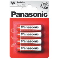 Батарейки солевые АА R6 Panasonic Red Zinc 1.5V 4 шт. в блистере