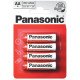Батарейки АА R6 Panasonic Red Zinc 1.5V 4 шт. в блистере