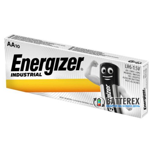 Батарейки щелочные АА Energizer Industrial Alkaline AA10 LR6 1.5V, упаковка 10 шт., оригинал