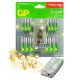 Новогодний набор из 24х щелочных батареек GP Super Alkaline G-TECH 12xAA LR6 + 12xAAA LR03 + LED-гирлянда 2м в блистерной упаковке