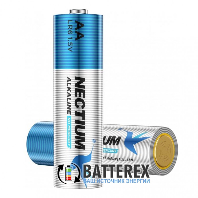 Лужні батарейки AA Nectium Golden LR6 1.5V із позолоченим контактом мінус, блістер 4 шт.