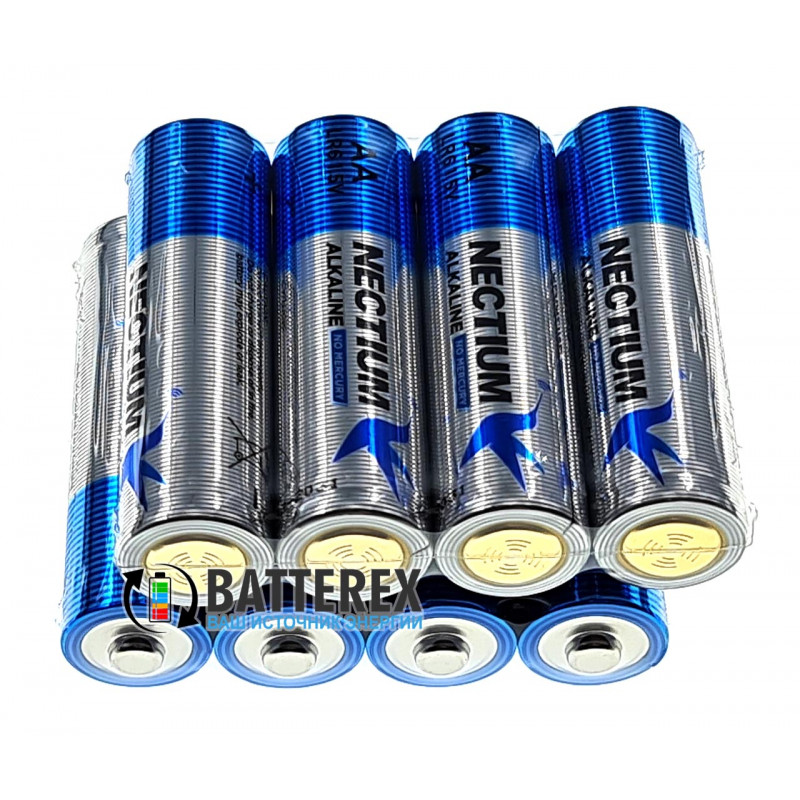 Батарейки АА LR6 Alkaline Nectium Golden 1.5V з позолоченим контактом мінус для кращої струмовіддачі - упаковка 48 шт