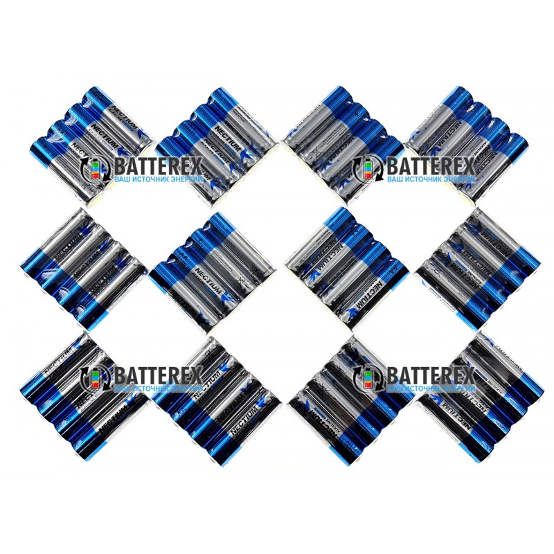 Батарейки АА LR6 Alkaline Nectium Golden 1.5V з позолоченим контактом мінус для кращої струмовіддачі - упаковка 48 шт