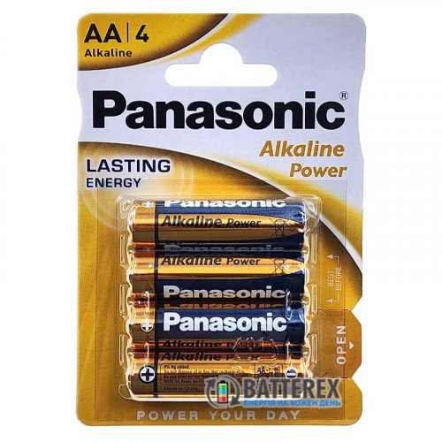 Батарейки щелочные АА Panasonic Alkaline Power LR6 1.5V, упаковка 4 шт.
