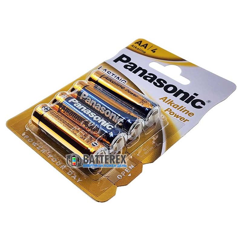 Батарейки лужні АА LR6 Panasonic Power Alkaline 1.5V 4 шт. в блістері