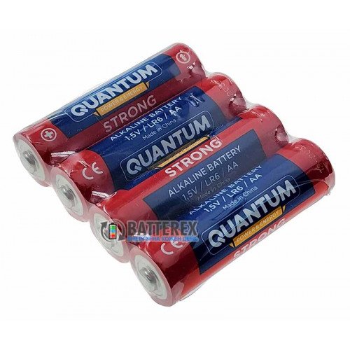 Батарейки щелочные AA Quantum Strong Alkaline LR6 1.5V, упаковка 4 шт. в плёнке