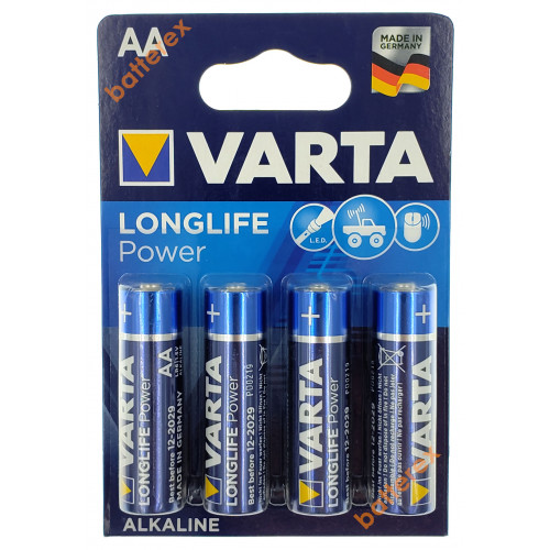 Батарейки щелочные АА Varta Longlife Power Alkaline LR6 1.5V, блистер 4 шт., оригинал Германия